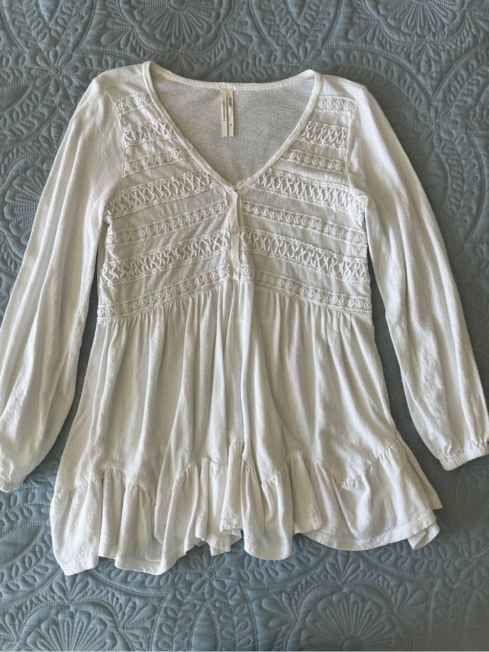 Anthropology Cotton Linen Boho Top - Size XS